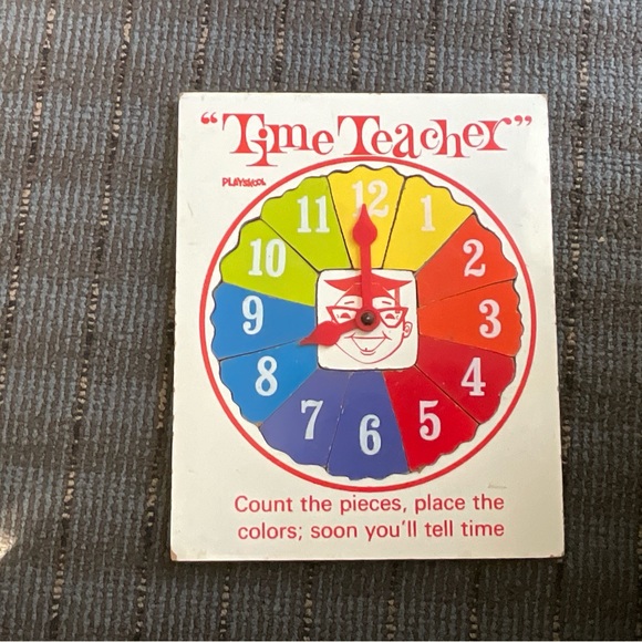 Vintage Playskool Time Teacher Colorful Clock - Picture 1 of 2